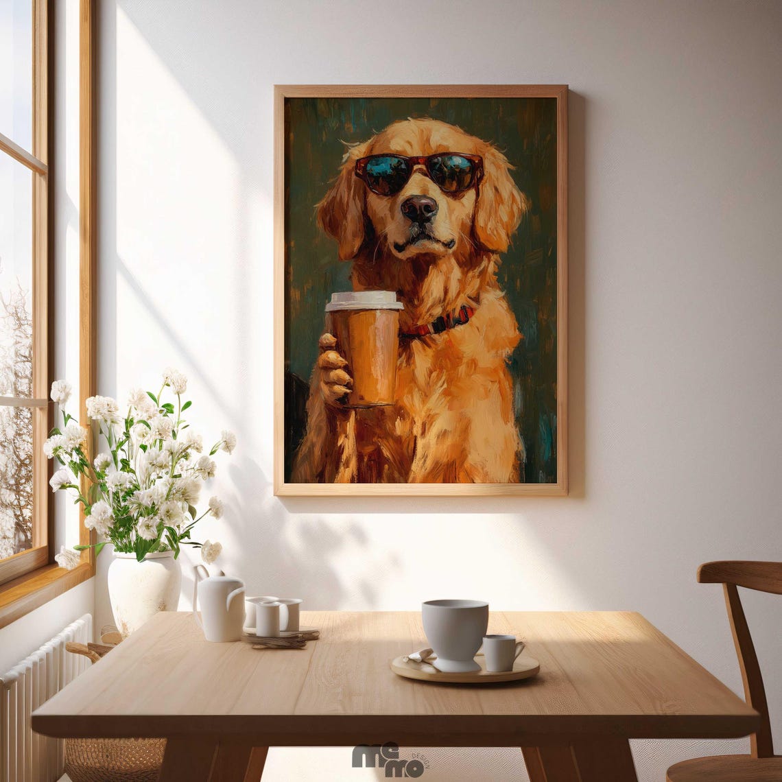 Golden Retriever Wall Art Print, Funny Pet Portrait - Image 4