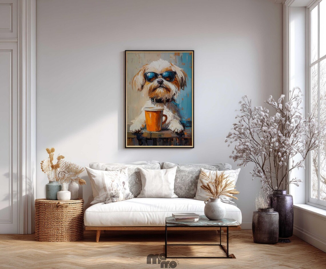 Shih Tzu Dog Coffee Art, Funny Pet Portrait - Image 2