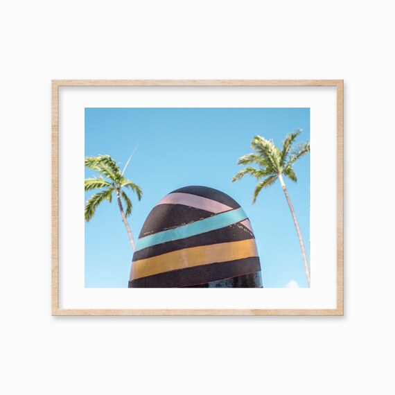 Hawaii Print Art Sculpture Palm Trees Print Pastel Mid Century Modern Artwork Tropical Hawaiian Printables