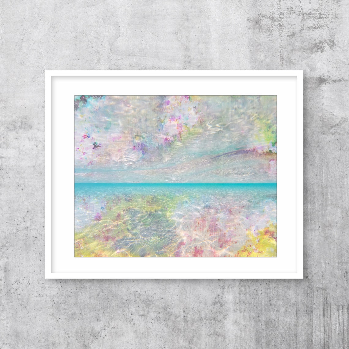 Pastel Dreamy Ocean Waves Abstract Turquoise Pink Sea Art Poster - Image 3