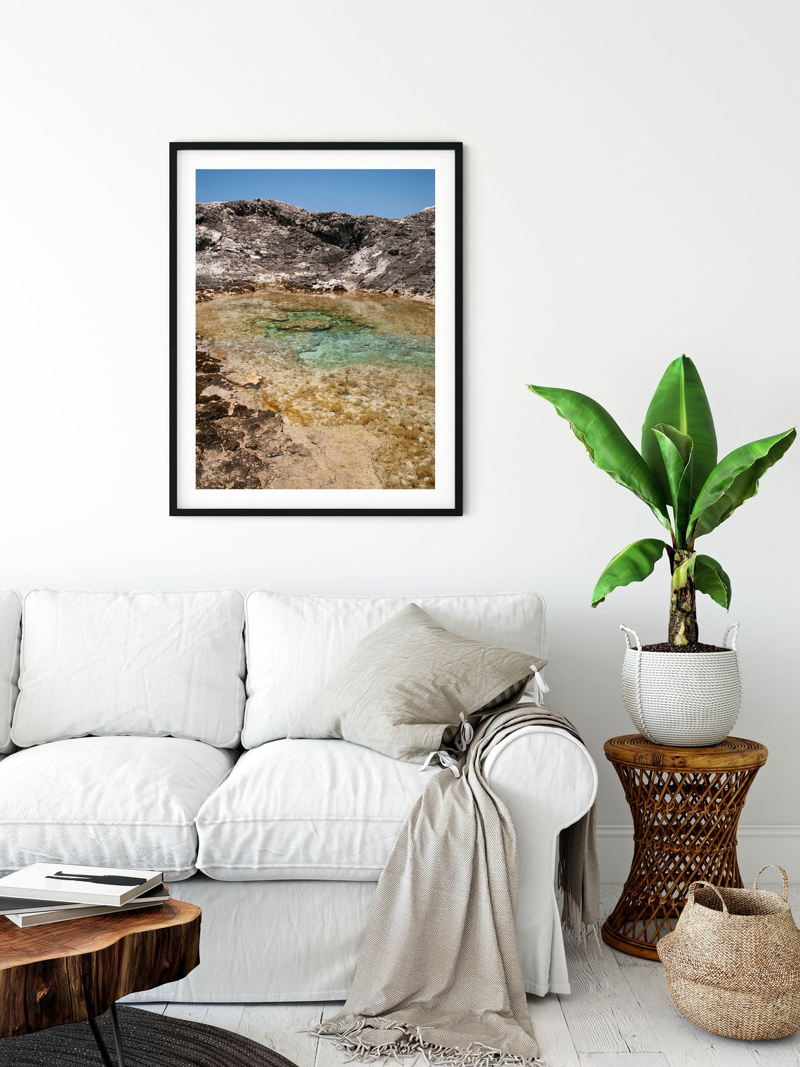 Crystal Clear Tide Pool Rocky Shore Turquoise Water Photo Poster - Image 2