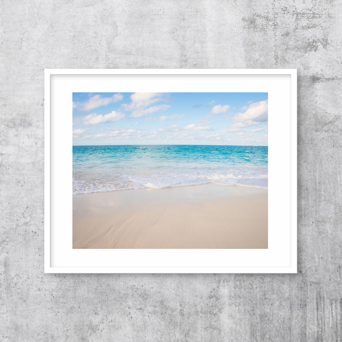 Turquoise Waves Washing Over Soft Pink White Sand Beach Poster - Image 3