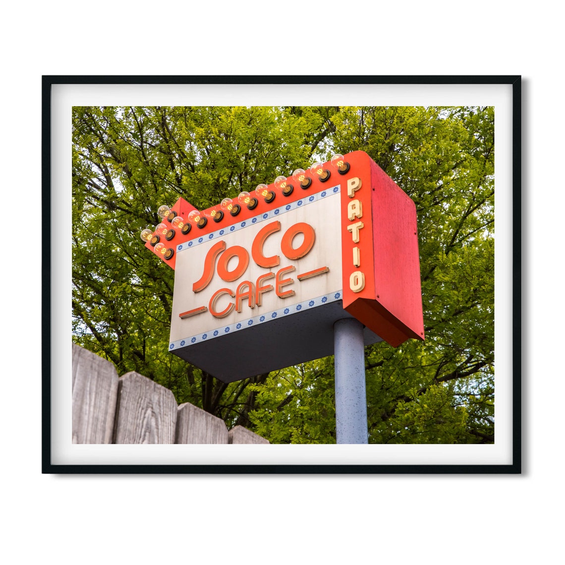 Retro SoCo Cafe Patio Sign Austin Texas Vintage Neon Photo Poster - Image 2