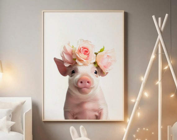 Pig Nursery Decor Pig Baby Nursery Pig Nursery Art Pig Art Print Pig Wall Art Pig Art Pig Farm Art Print Nursery Piglet Decor