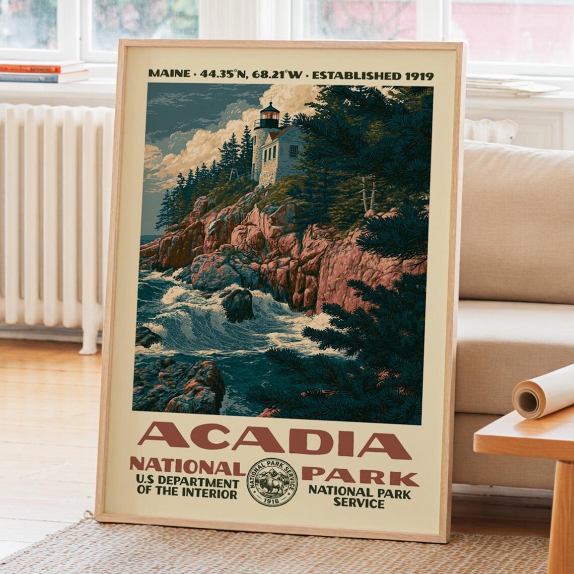 Acadia National Park Vintage WPA Travel Poster