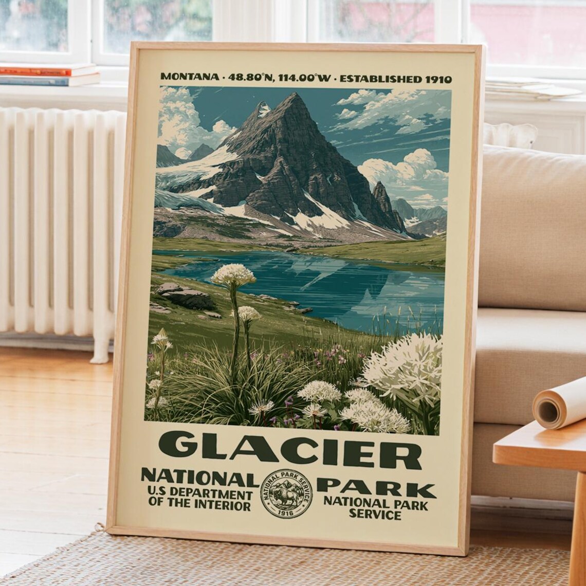 Glacier National Park Vintage WPA Travel Poster