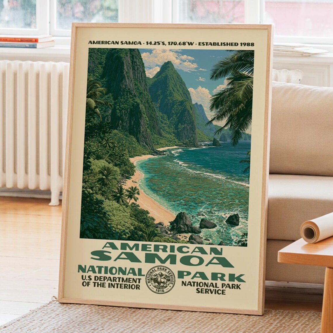 American Samoa National Park Vintage WPA Travel Poster