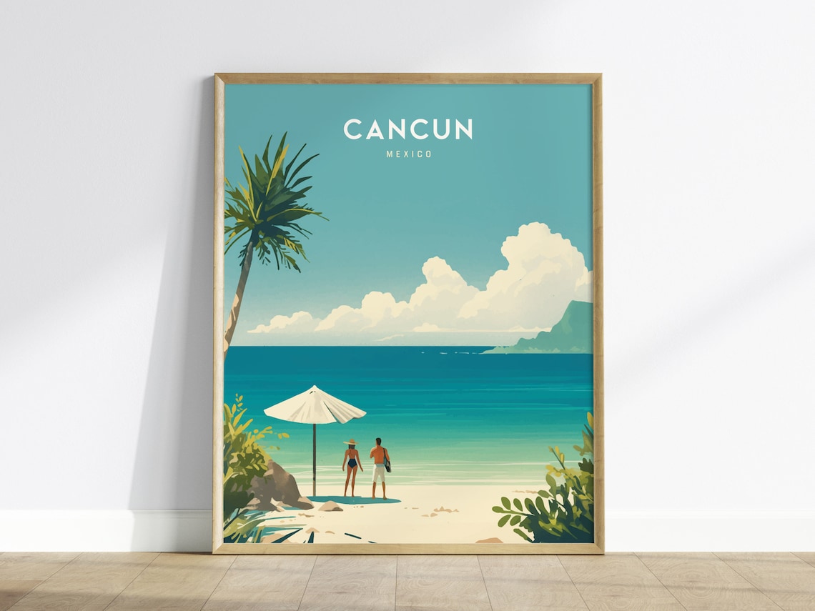 Cancun Beach Romantic Mexico Getaway Art Print