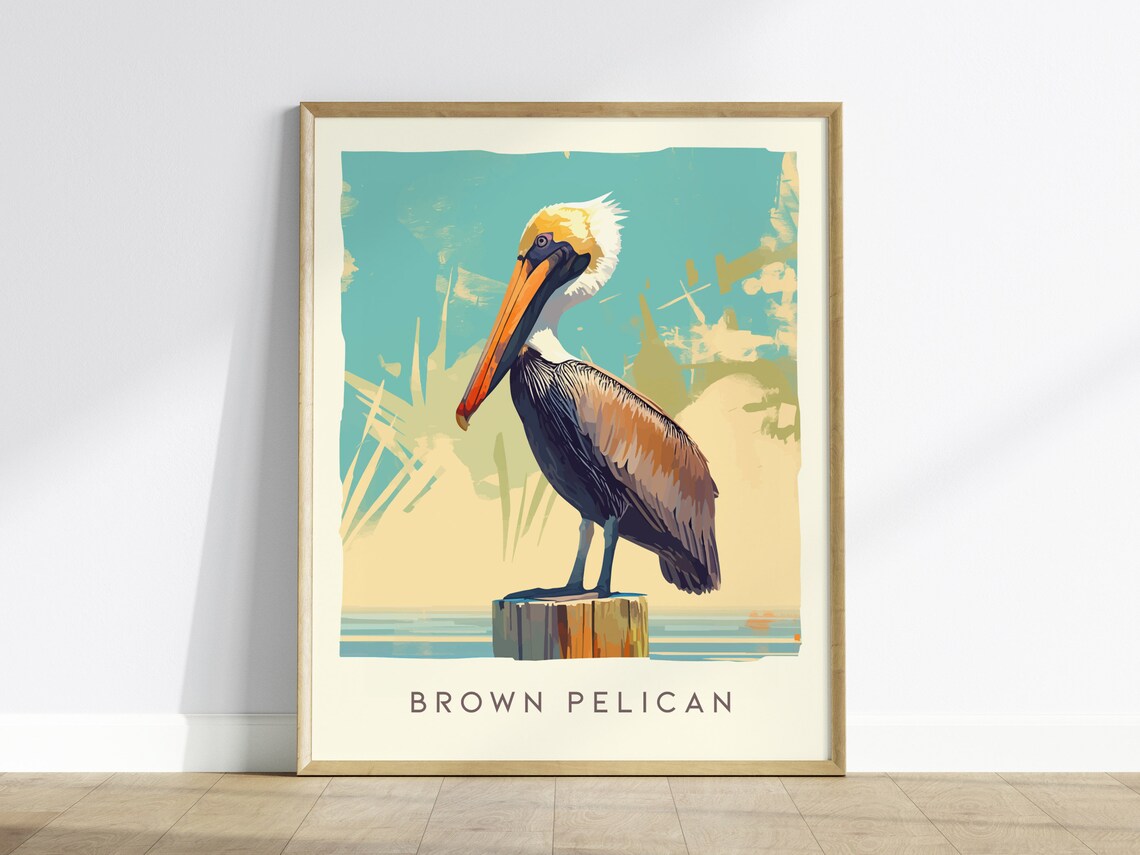 Brown Pelican Florida Coastal Bird Art Print