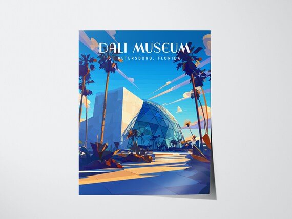 Dali Museum St Petersburg Florida Travel Poster Modern Glass Dome