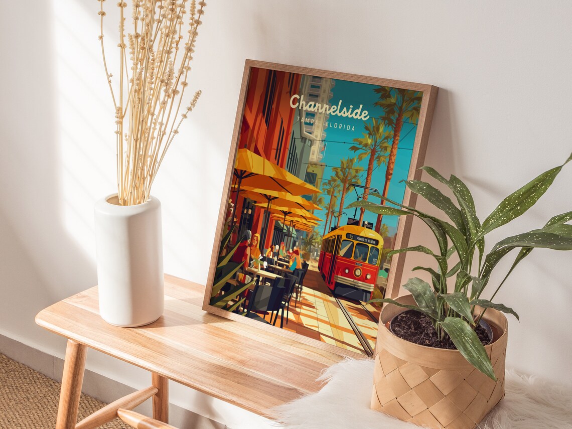 Channelside Tampa Florida Travel Poster, Urban District - Image 3