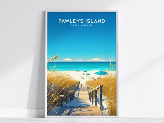 Pawleys Island South Carolina Beach Dunes Boardwalk Travel Poster