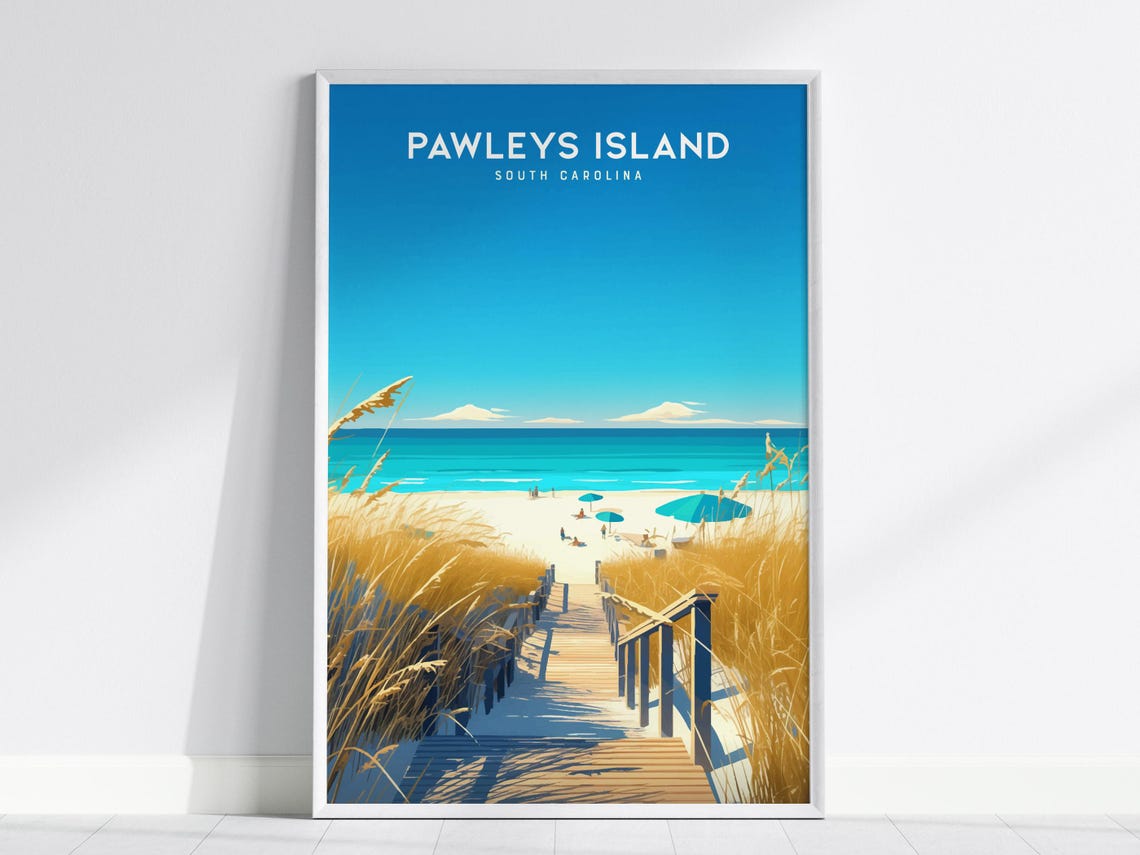 Pawleys Island South Carolina Beach Dunes Boardwalk Travel Poster