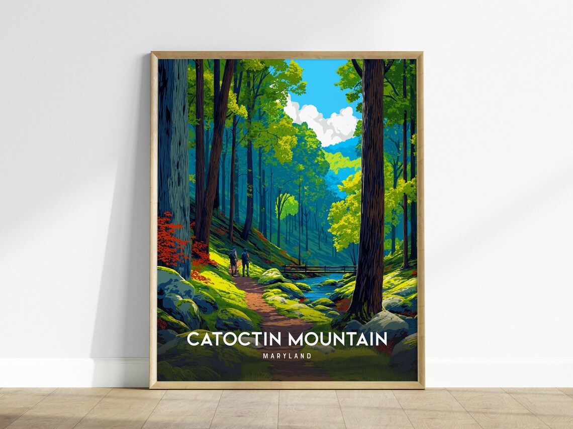 Catoctin Mountain Maryland Forest Hiking Trail Travel Poster