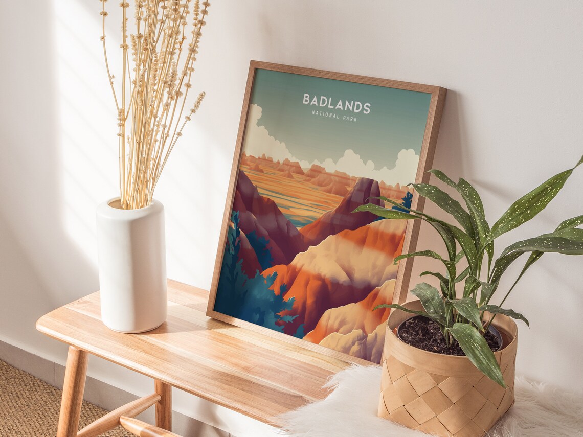 Badlands National Park South Dakota Canyon Sunset Travel Poster - Image 4