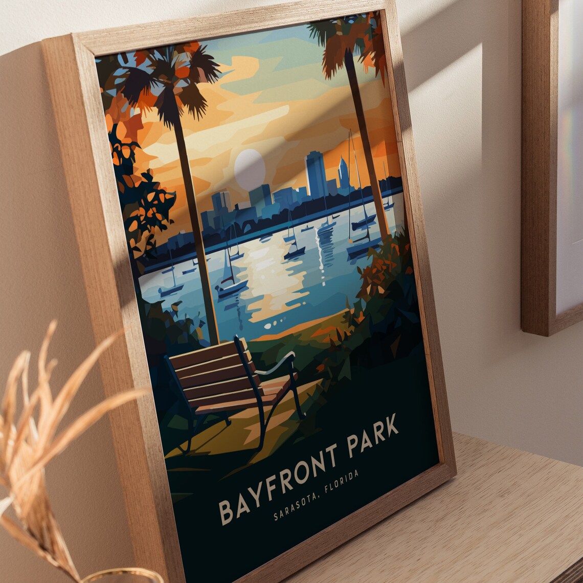Bayfront Park Sarasota Bay Travel Poster, Florida - Image 2