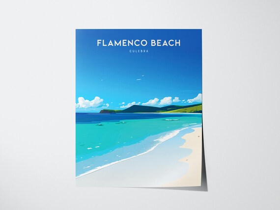 Flamenco Beach Print Culebra Puerto Rico Coastal Wall Art