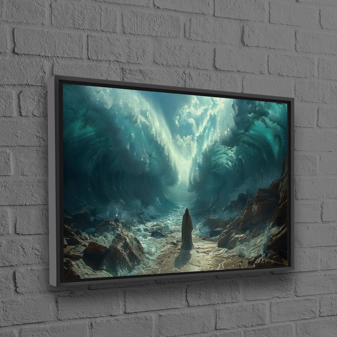 Moses Parting The Red Sea Biblical Epic Dramatic Ocean Art Poster