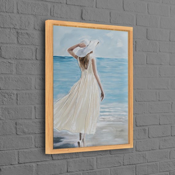 Lady Wall Art Modern 3d Canvas Gift For Her Woman With White Dress Wedding Couple Personalized