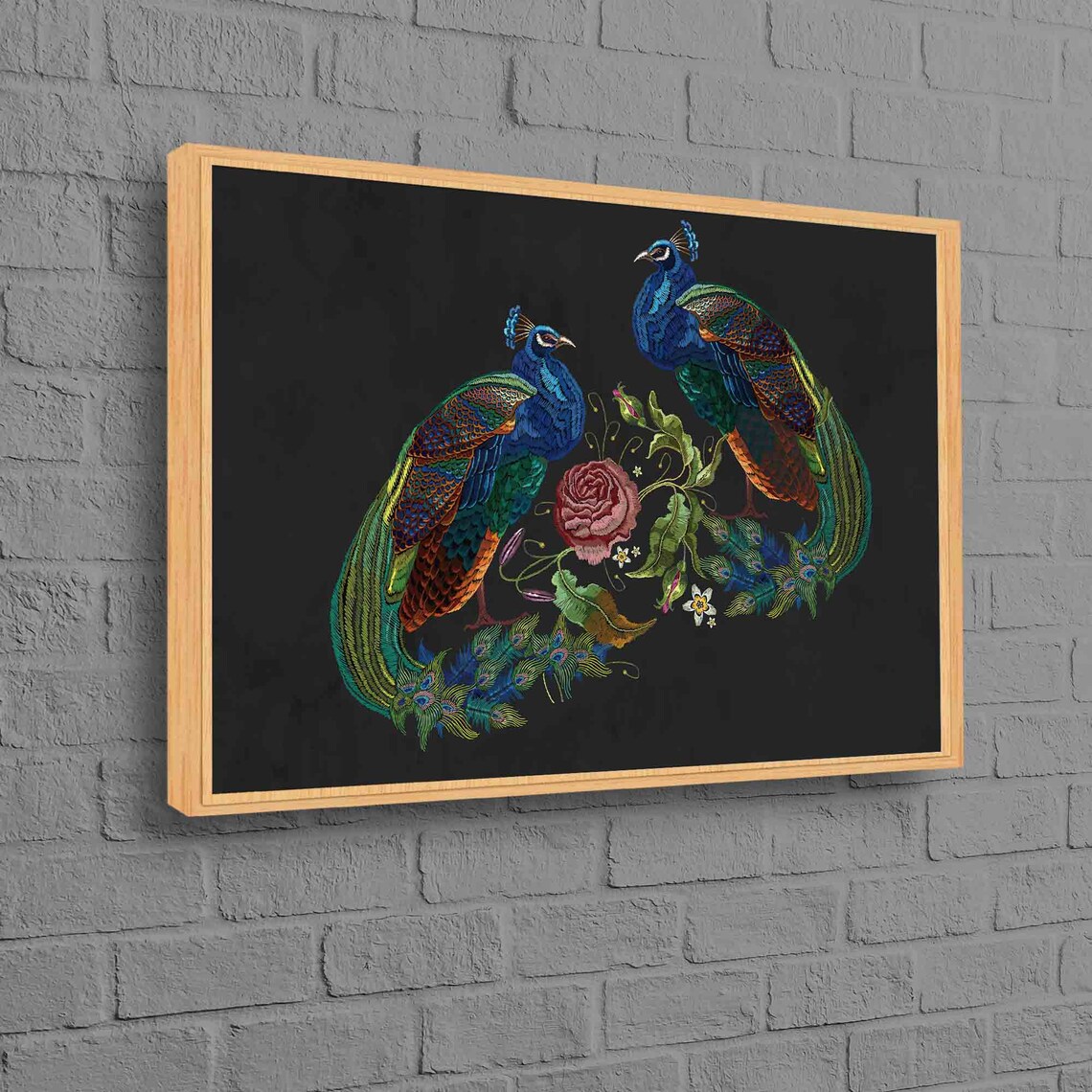 Embroidery Peacock Vintage Abstract Wall Decor Poster