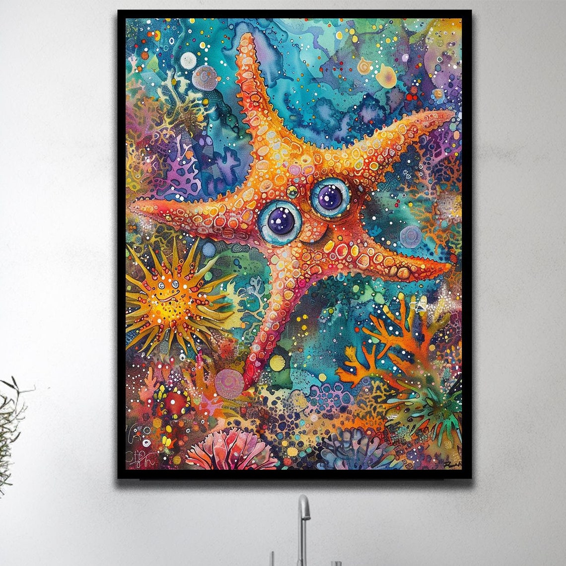 Starfish Decor Funny Bathroom Art Nursery Decor Ocean Prints Unique Gifts Wall Art Beach Decor Sea Print Minimalist Decor