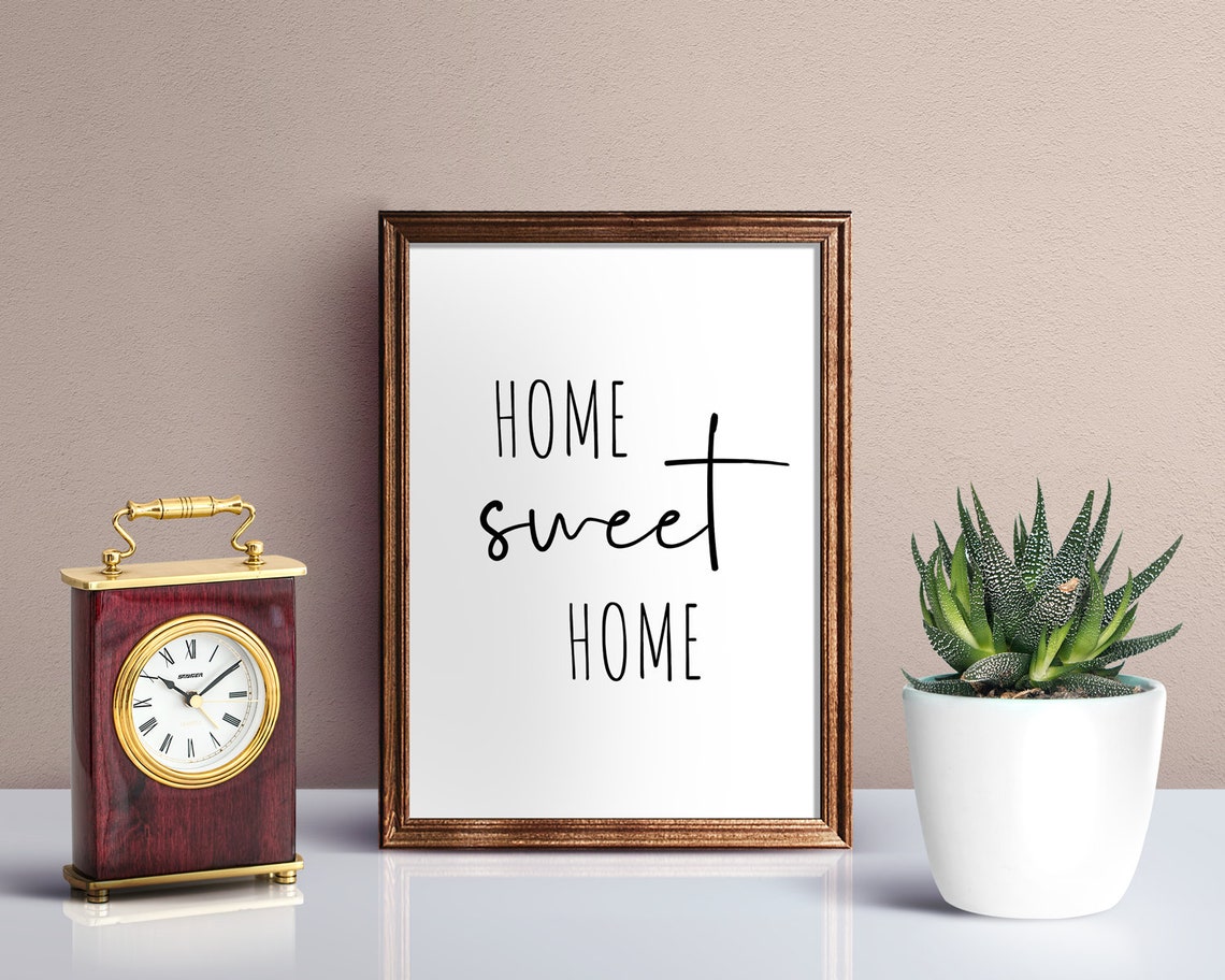 Home Sweet Home Mixed Lettering Modern Home Decor Quote Poster - Image 3