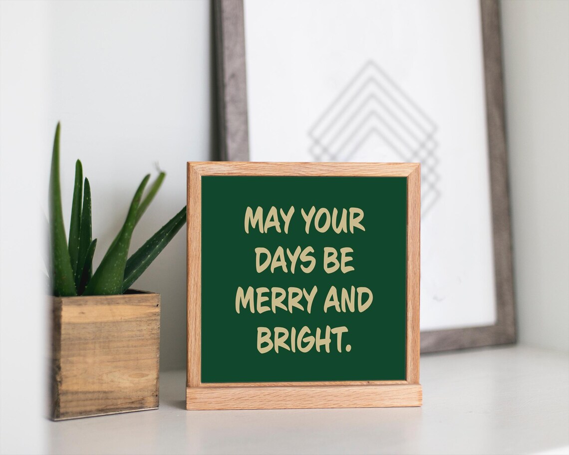May Your Days Be Merry And Bright Green Gold Christmas Poster - Image 3