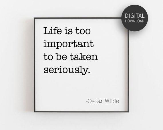 Inspirational Life Quote Prints Oscar Wilde Classroom Decor Wall Art Home Bedroom Decor Minimalist Typography