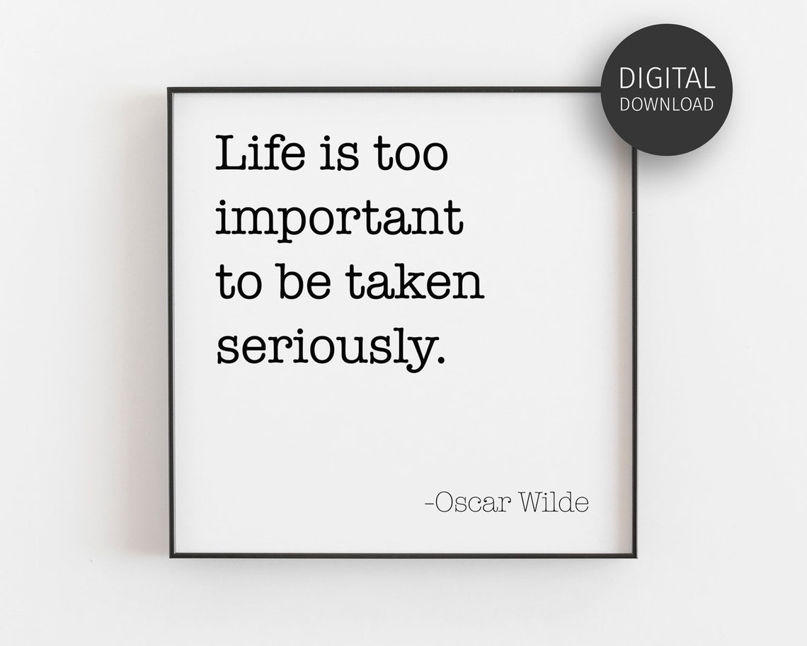 Inspirational Life Quote Prints Oscar Wilde Classroom Decor Wall Art Home Bedroom Decor Minimalist Typography