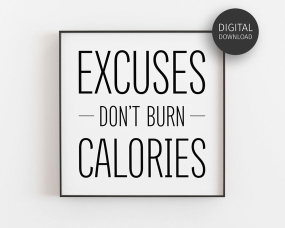No Excuses Gym Motivation Quote Art Print