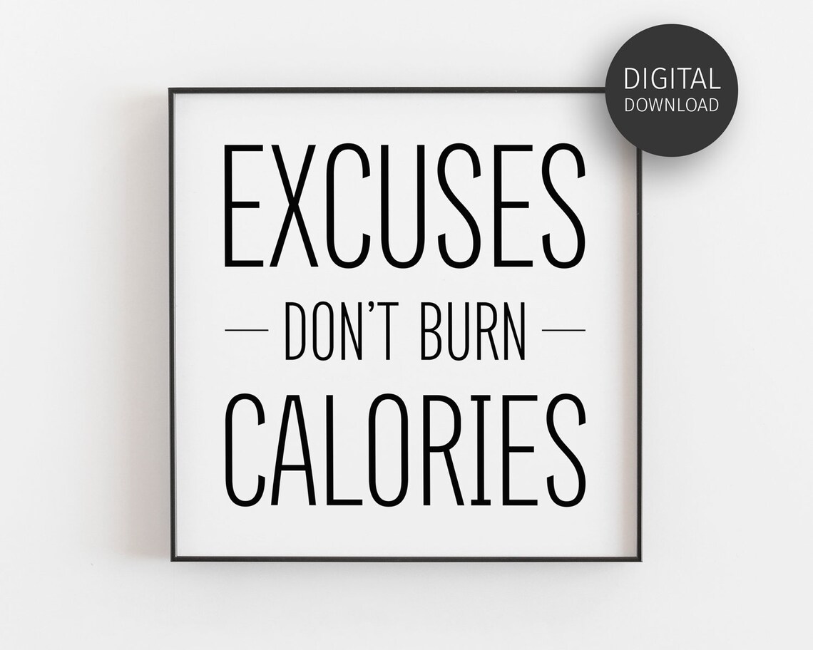 No Excuses Gym Motivation Quote Art Print