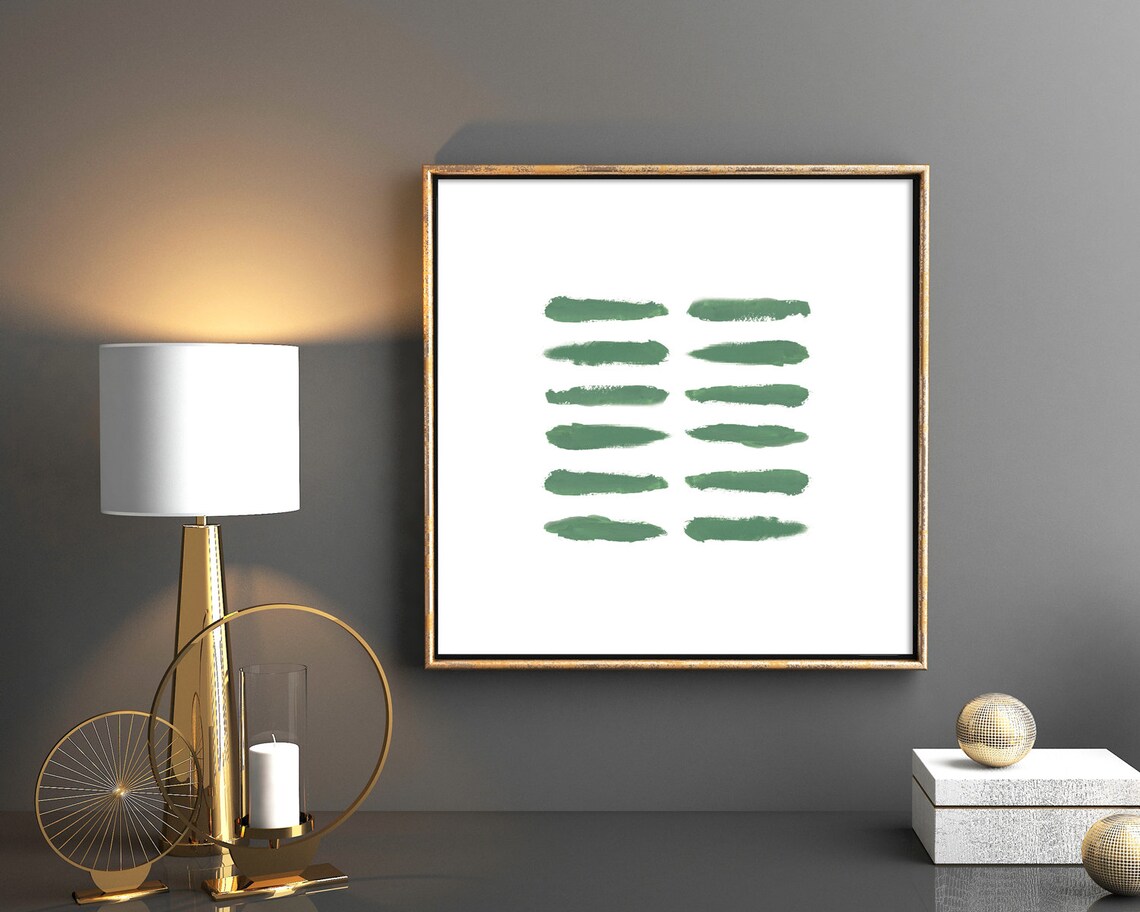 Dark Green Watercolor Abstract Art Print - Image 3