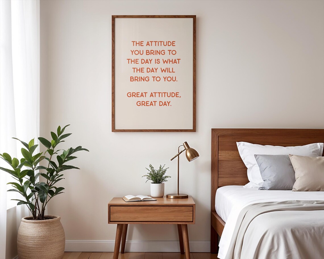 Great Attitude Great Day Orange Cream Motivational Quote Print - Image 3