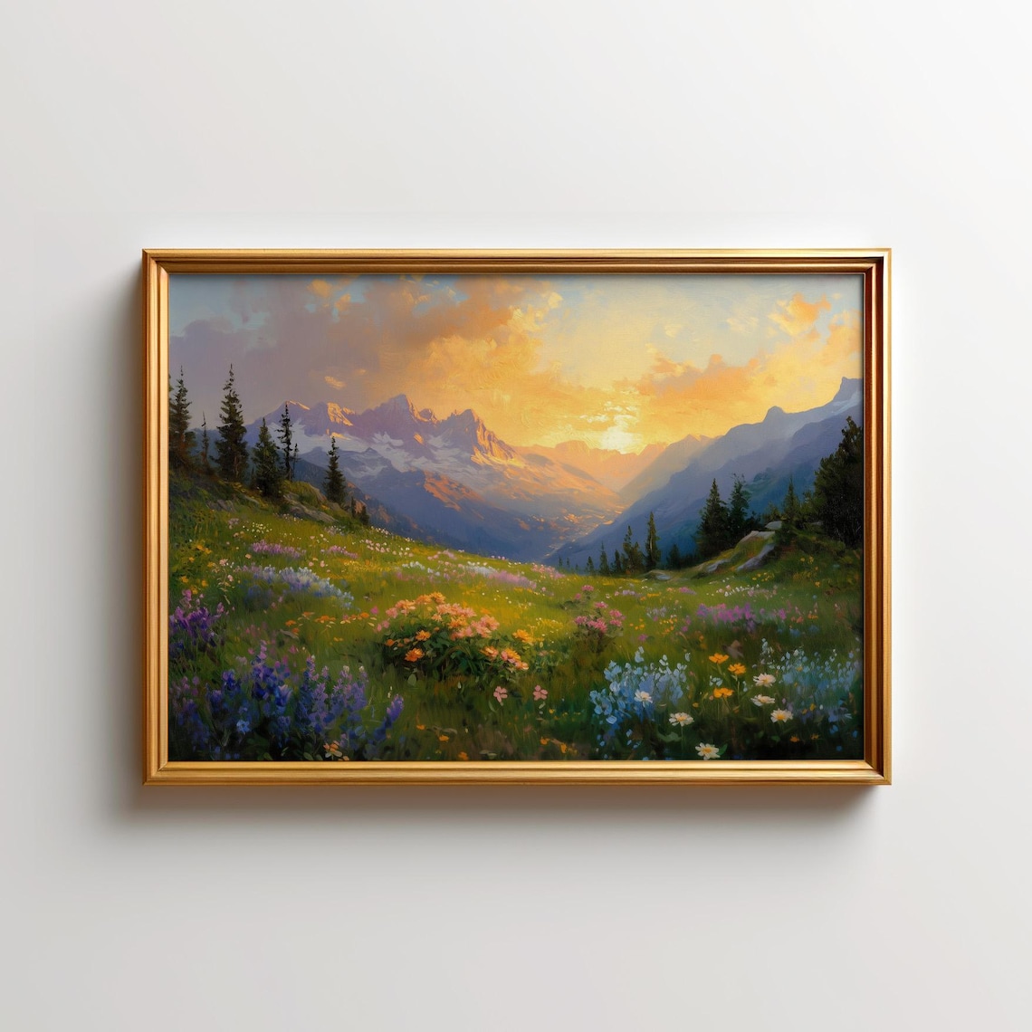Rocky Mountain Sunrise Painting Colorado Art Print