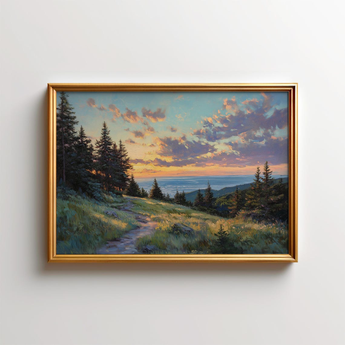 Fundy National Park Golden Sunset Forest Trail Landscape Poster