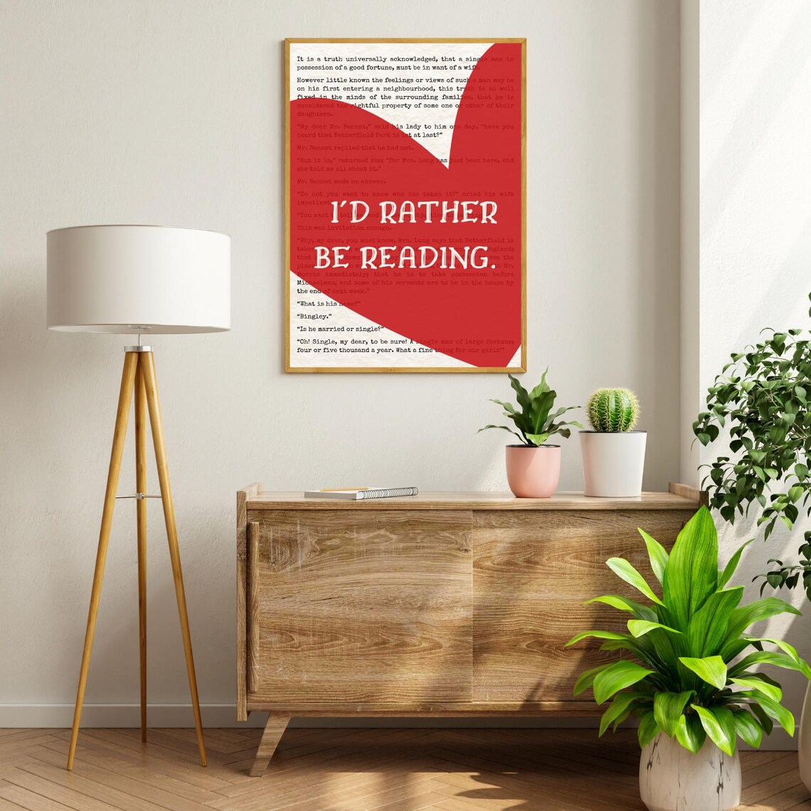 I'd Rather Be Reading Jane Austen Quote for Book Lovers Poster - Image 4