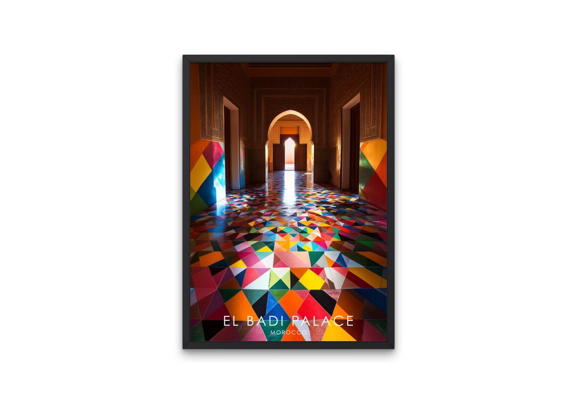 El Badi Palace Travel Print Morocco Wall Art Instant Poster For Home Decor