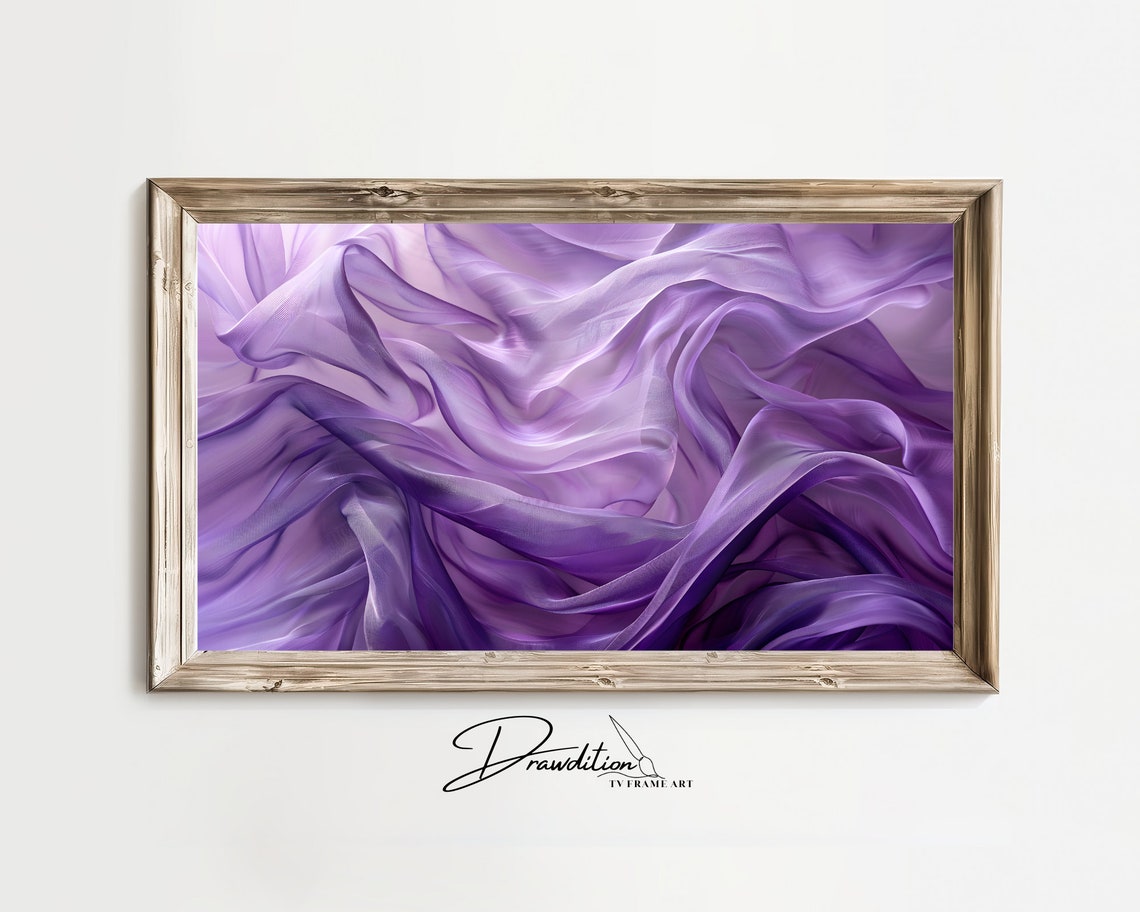 Lavender Pastel Silk Waves Light Purple Airy 3D Abstract Wall Art