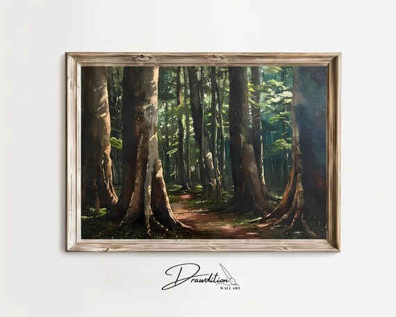 Rainforest Wall Art Forest Painting Rainforest Poster Forest Print Tree Wall Art Tree Painting Forest Artwork Nature Print