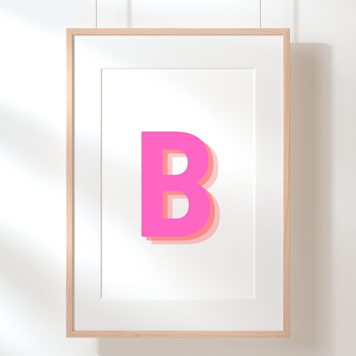 Retro 3D Letter B Art Print, Monogram Alphabet - Image 4