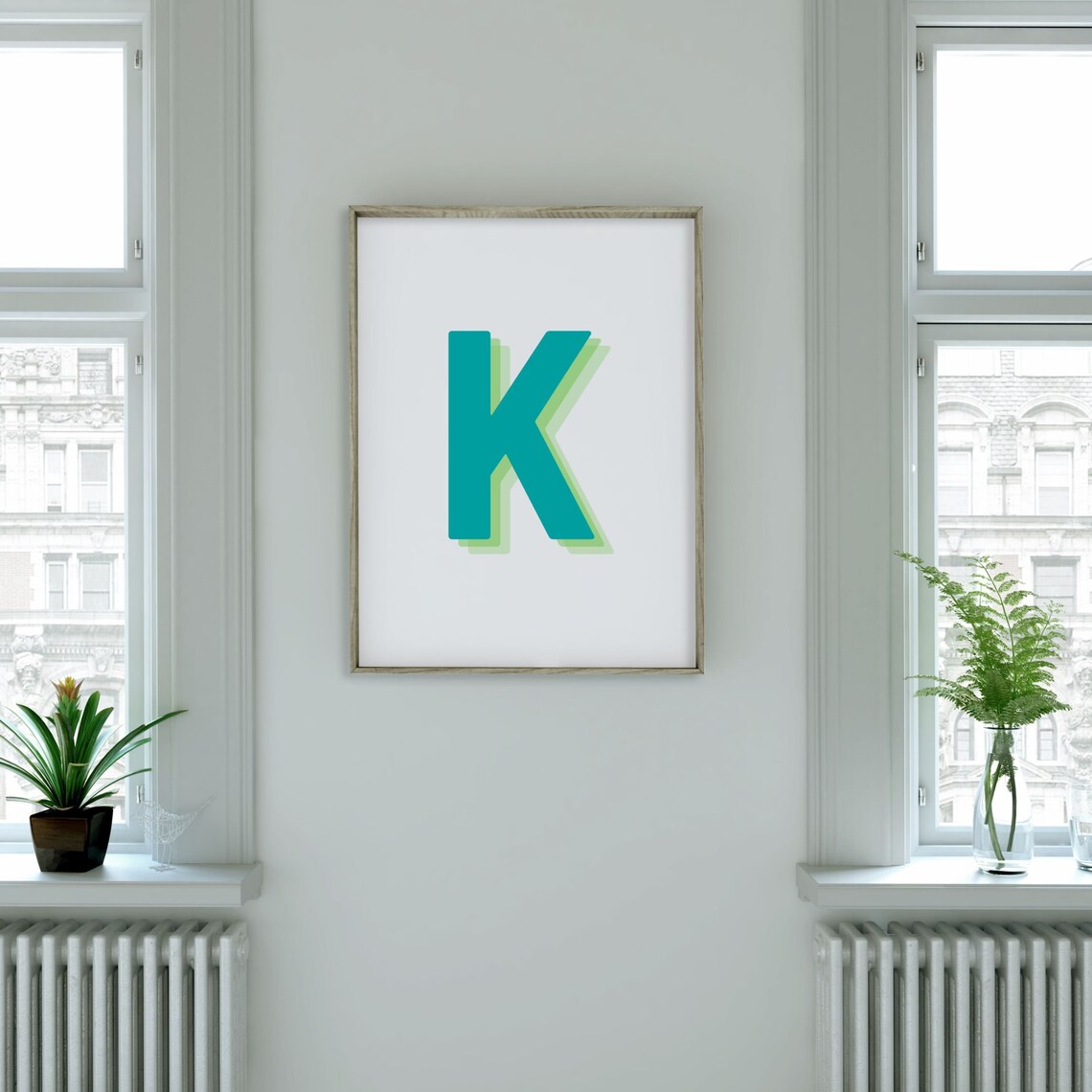 Retro 3D Letter K Monogram, Baby Letter Art - Image 3