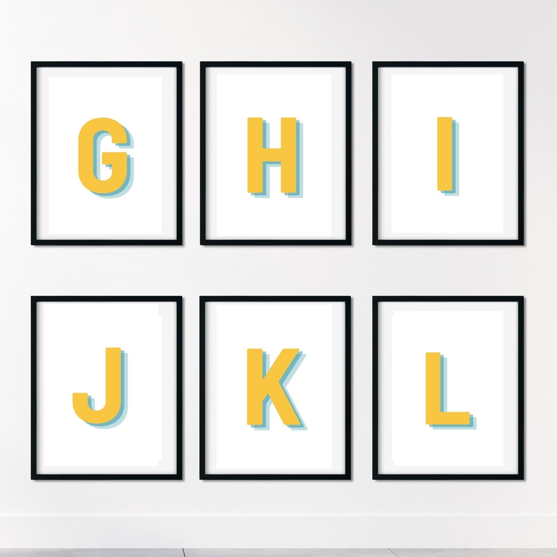 Retro 3D Letter Monogram Alphabet Art Print - Image 4
