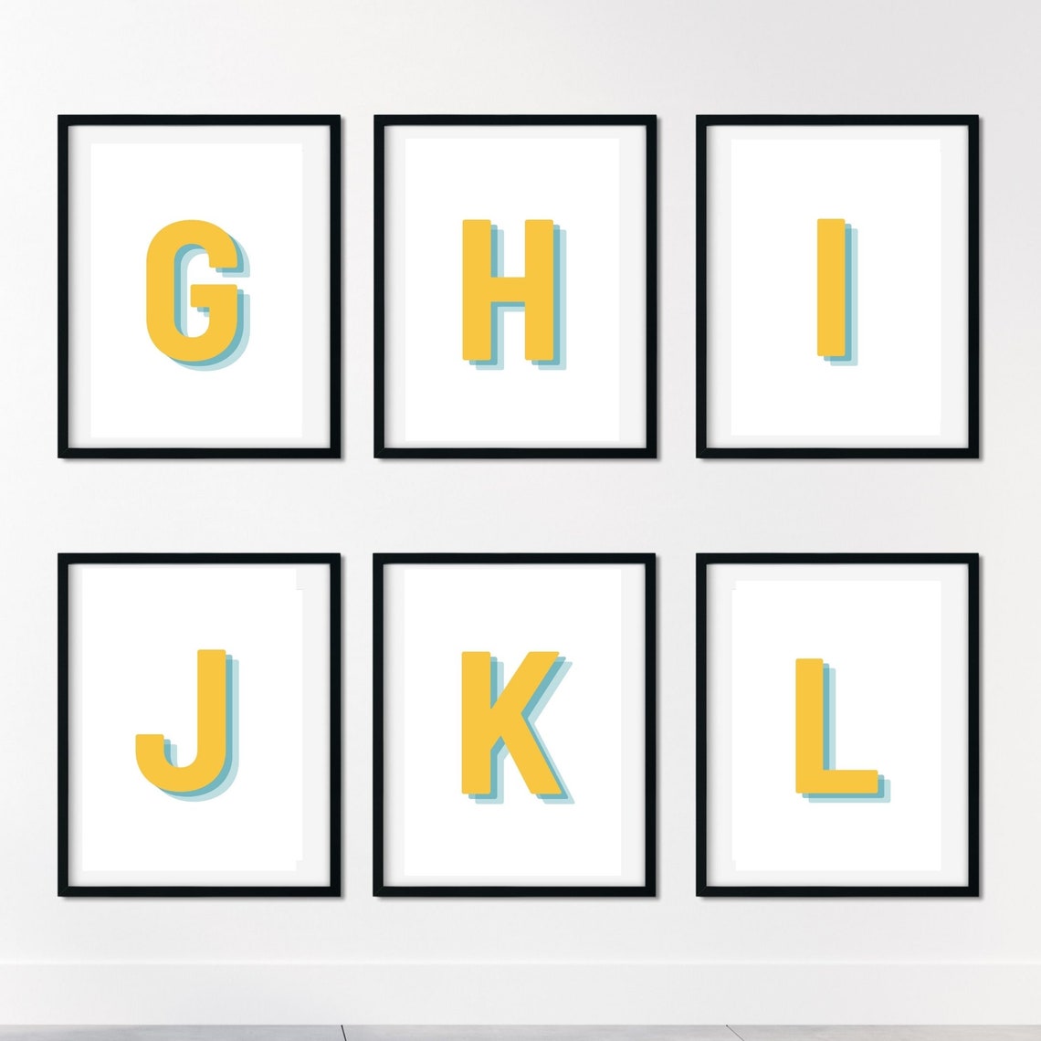 Retro 3D M Monogram Letter Art Print - Image 4