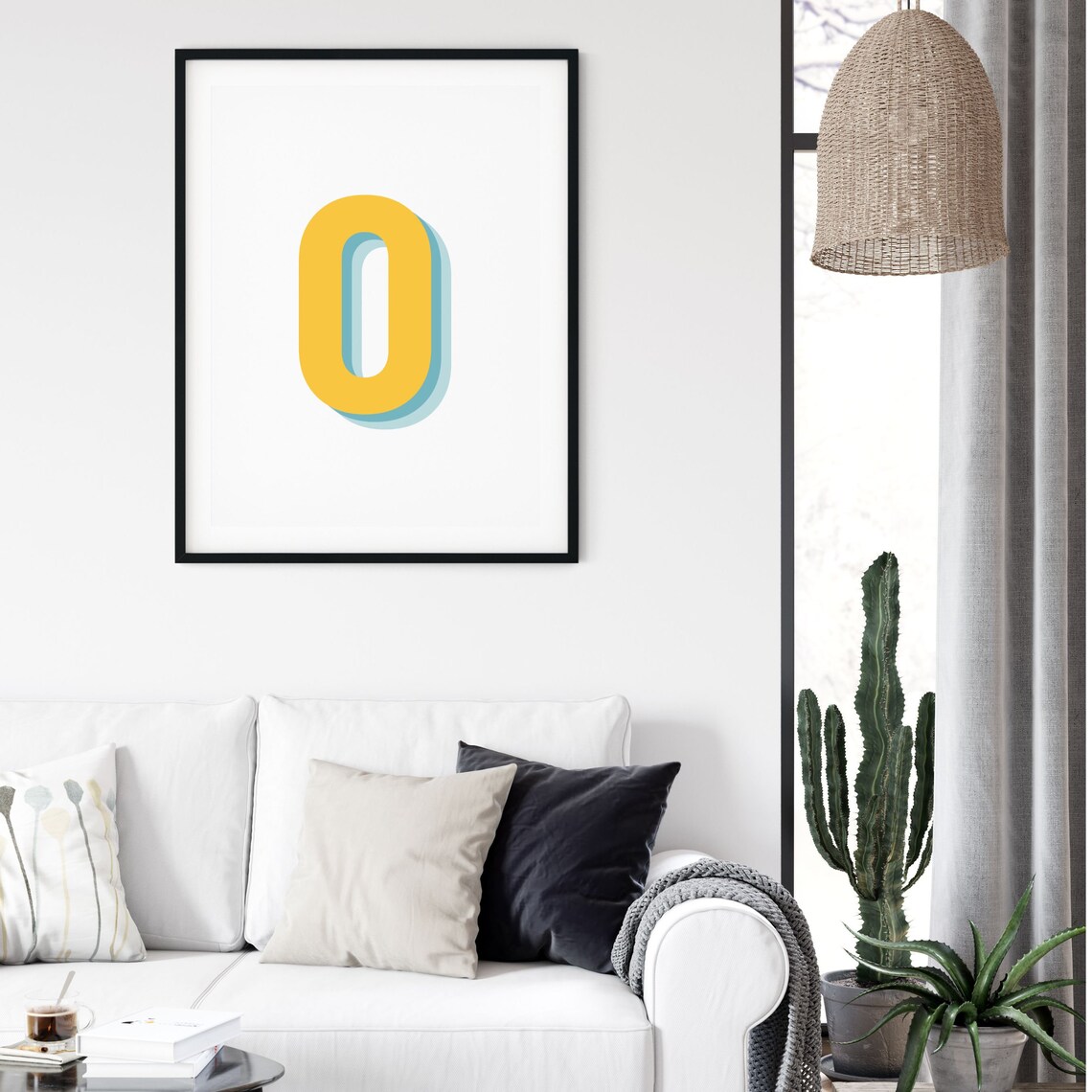 Retro 3D Number Zero Poster, Monogram Age Print - Image 2