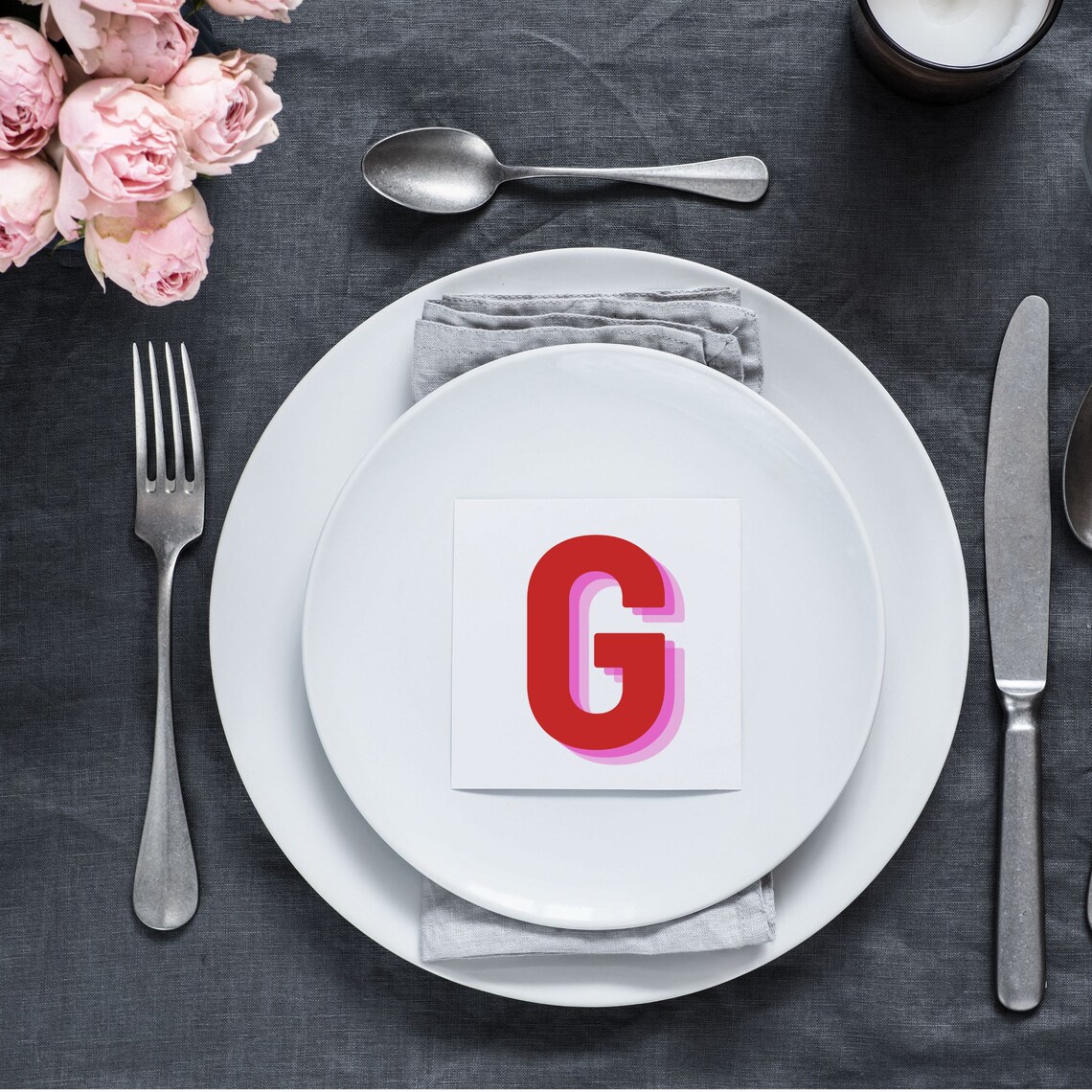 Retro 3D Letter G Monogram Alphabet Art Print - Image 2