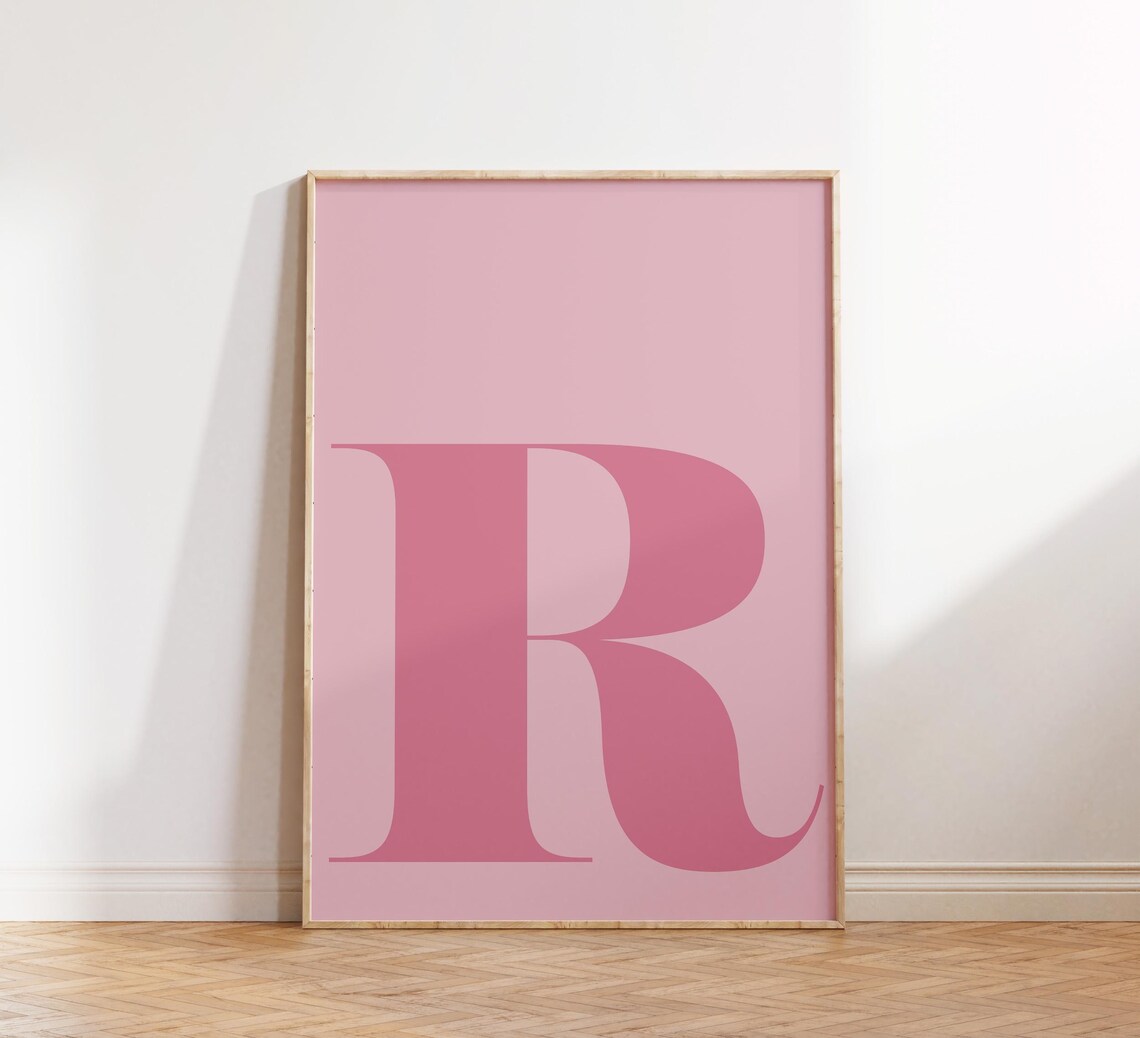 Letter R Print, Pastel Room Decor Trendy Poster - Image 3