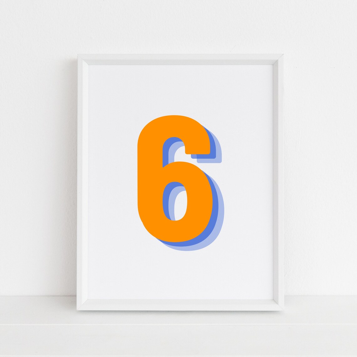 Retro 3D Number 6 Monogram, Birthday Age Poster