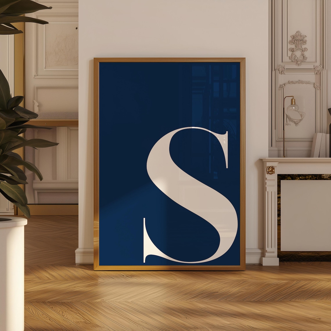 Letter S Preppy Nursery Initial Art Print