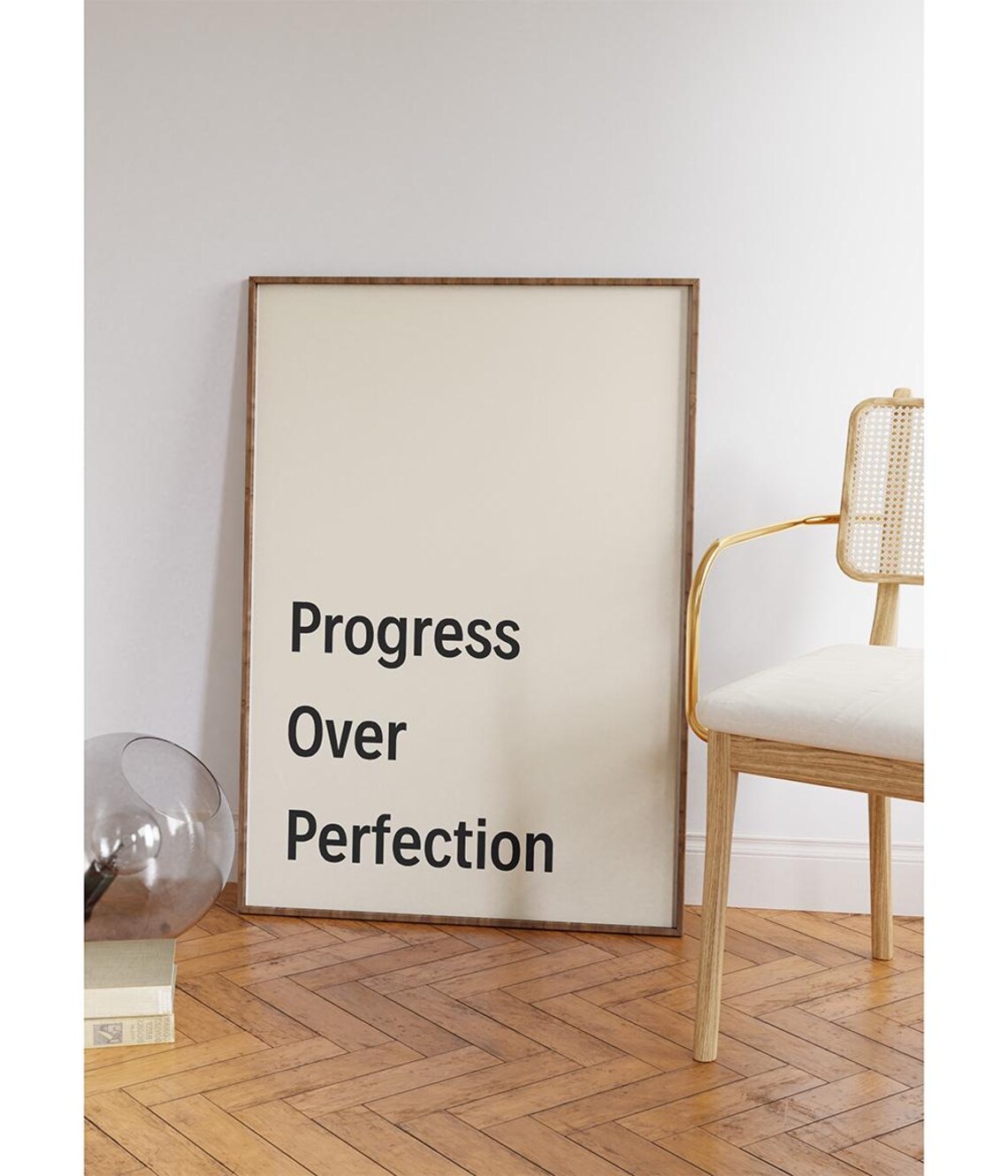 Progress Over Perfection Black Motivational Quote Wall Decor Poster - Image 4