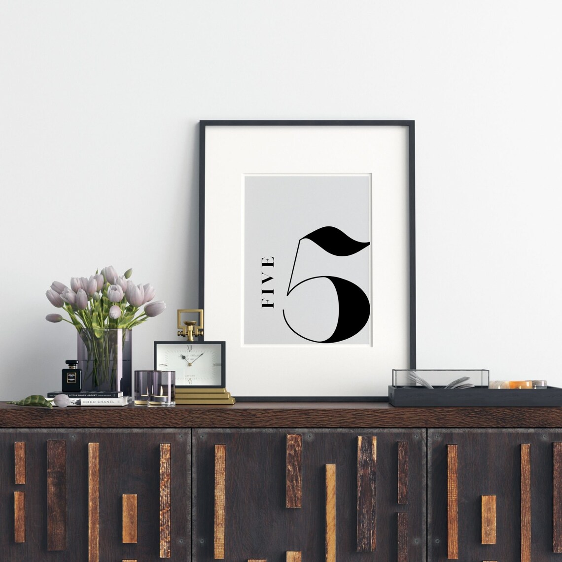 Number 5 Monogram Print, Kid Table Number Art - Image 4